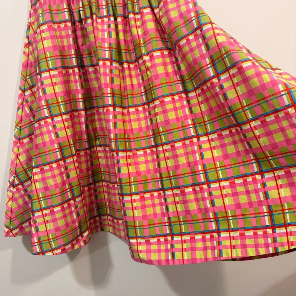 New York & Company 7th Avenue Design Studio Retro Cotton Plaid Skirt Size 14